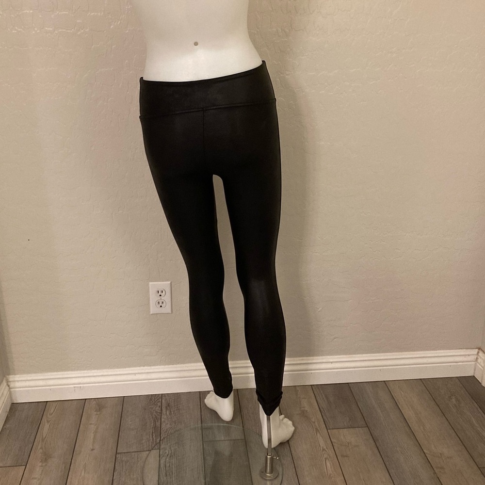 SPANX Black Faux Leather Leggings Small - Picture 10 of 12